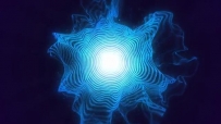 层叠的扭曲粒子光环揭示出logo标志
