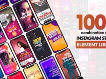 1000余个可用于创建Instagram Stories屏幕动画样机的元素合辑