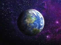 在太空中快速穿梭而来的地球logo揭示开场模板，含PR项目
