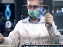 在三维DNA动画空间中穿梭展示的医学主题