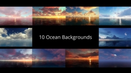 10组海洋碧水蓝天白云风景延时动画背景视频素材